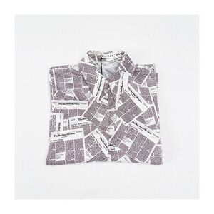 Recliner Newspaper Print Magazine Pajama Top SZ S